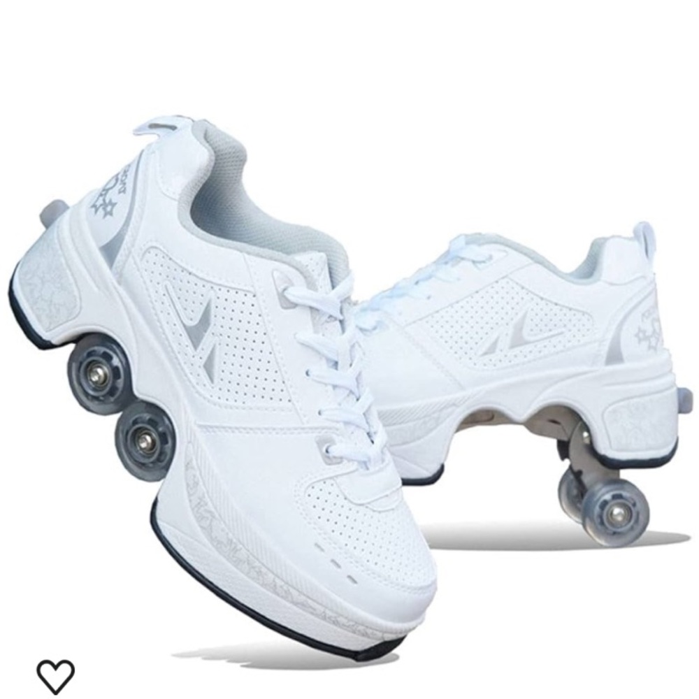Agloat Skate Shoes Retractable Rollers White “Trade Routes” Men’s 9.5 Women’s 11